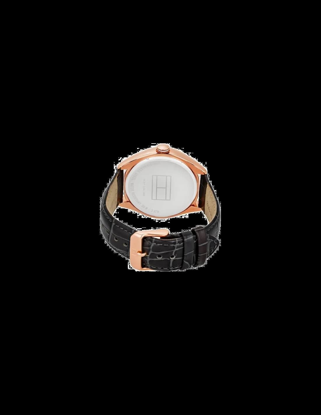 Cadran Tommy Hilfiger 1781365 avec index bâtons et aiguilles argentées, date à 3h, design épuré