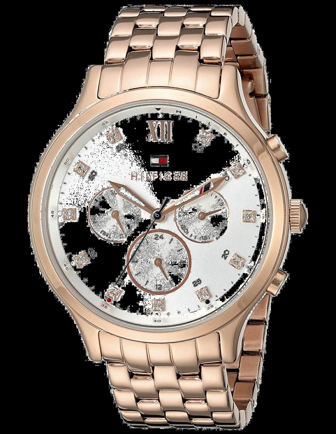 Montre Tommy Hilfiger 1781611 au cadran blanc et acier or rose, style élégant et féminin