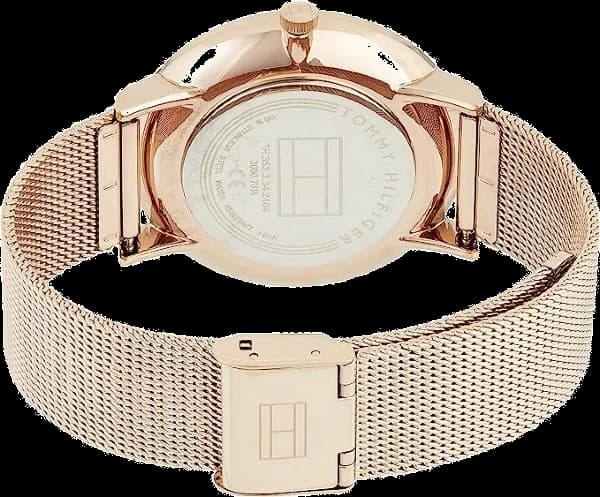 Bracelet Tommy Hilfiger 1781944 en maille milanaise or rose, fermoir déployante, confort et éclat sophistiqué