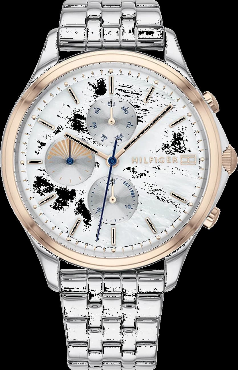 Montre Tommy Hilfiger 1782122 cadran nacre blanc, acier argenté, style chic et intemporel
