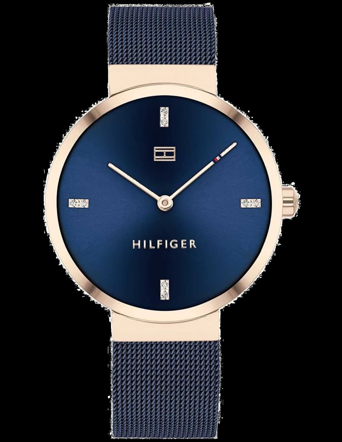 Montre Tommy Hilfiger 1782219 en acier doré avec cadran blanc et index dorés, style chic et lumineux