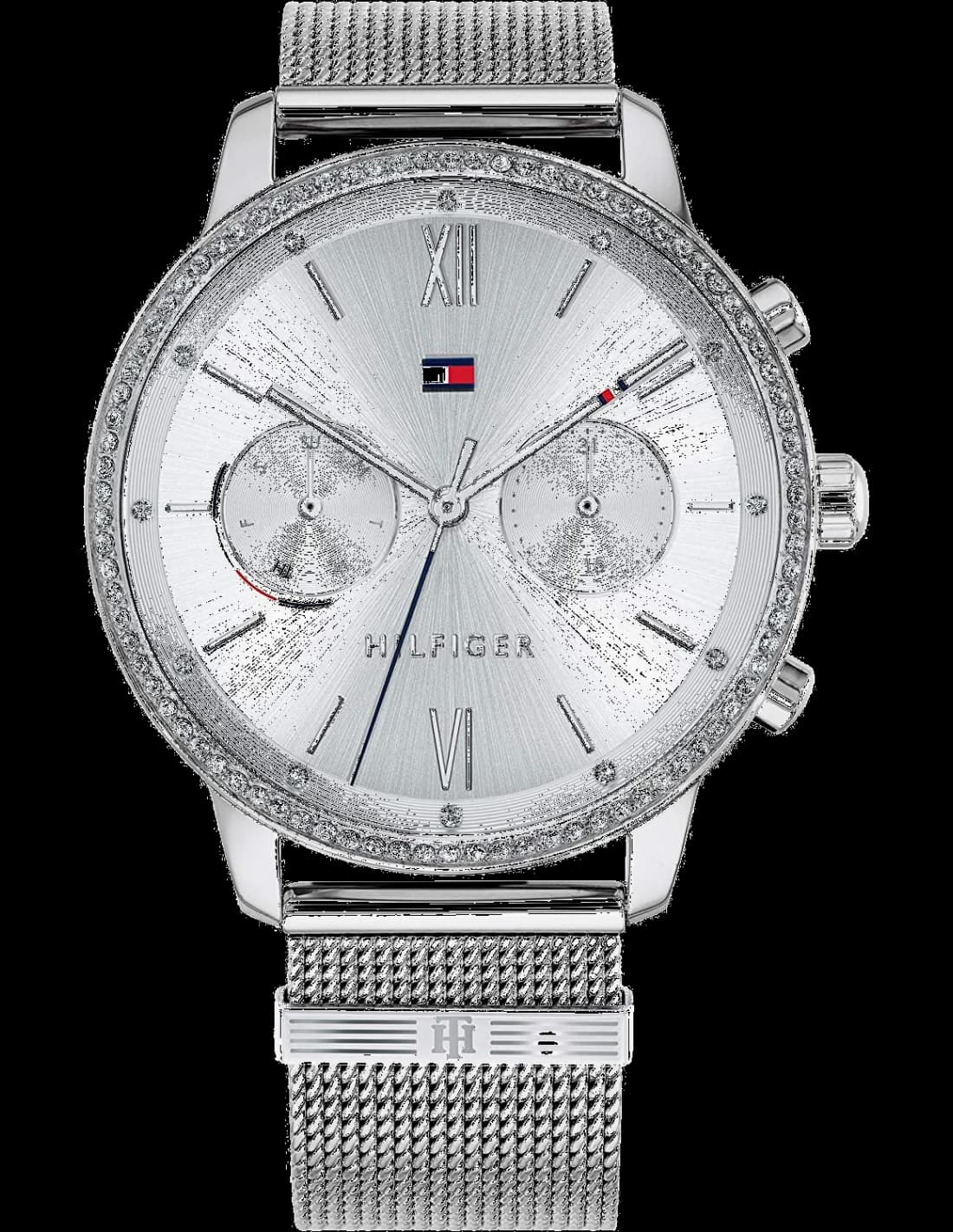 Montre Tommy Hilfiger 1782301 avec cadran blanc et index dorés, style chic et élégant