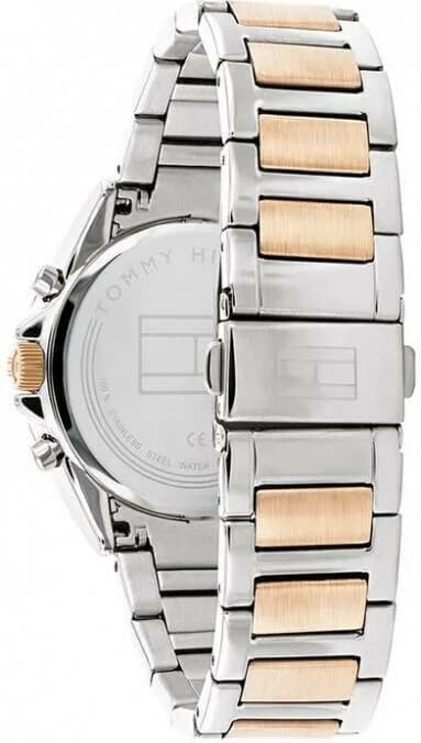 Bracelet Tommy Hilfiger 1782387 en acier bicolore maillons mixtes, fermoir déployante, finitions polies et satinées