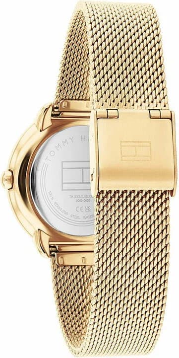 Bracelet Tommy Hilfiger 1782699 en acier maille milanaise doré, fermoir déployante, finition brillante