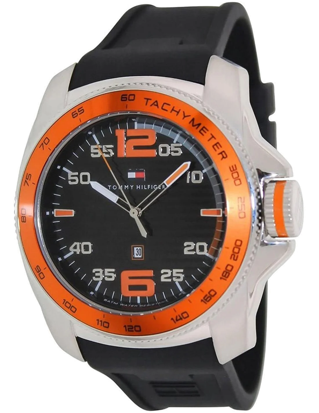 Cadran Tommy Hilfiger 1790853 avec index appliqués, aiguilles luminescentes et date à 3h, design classique