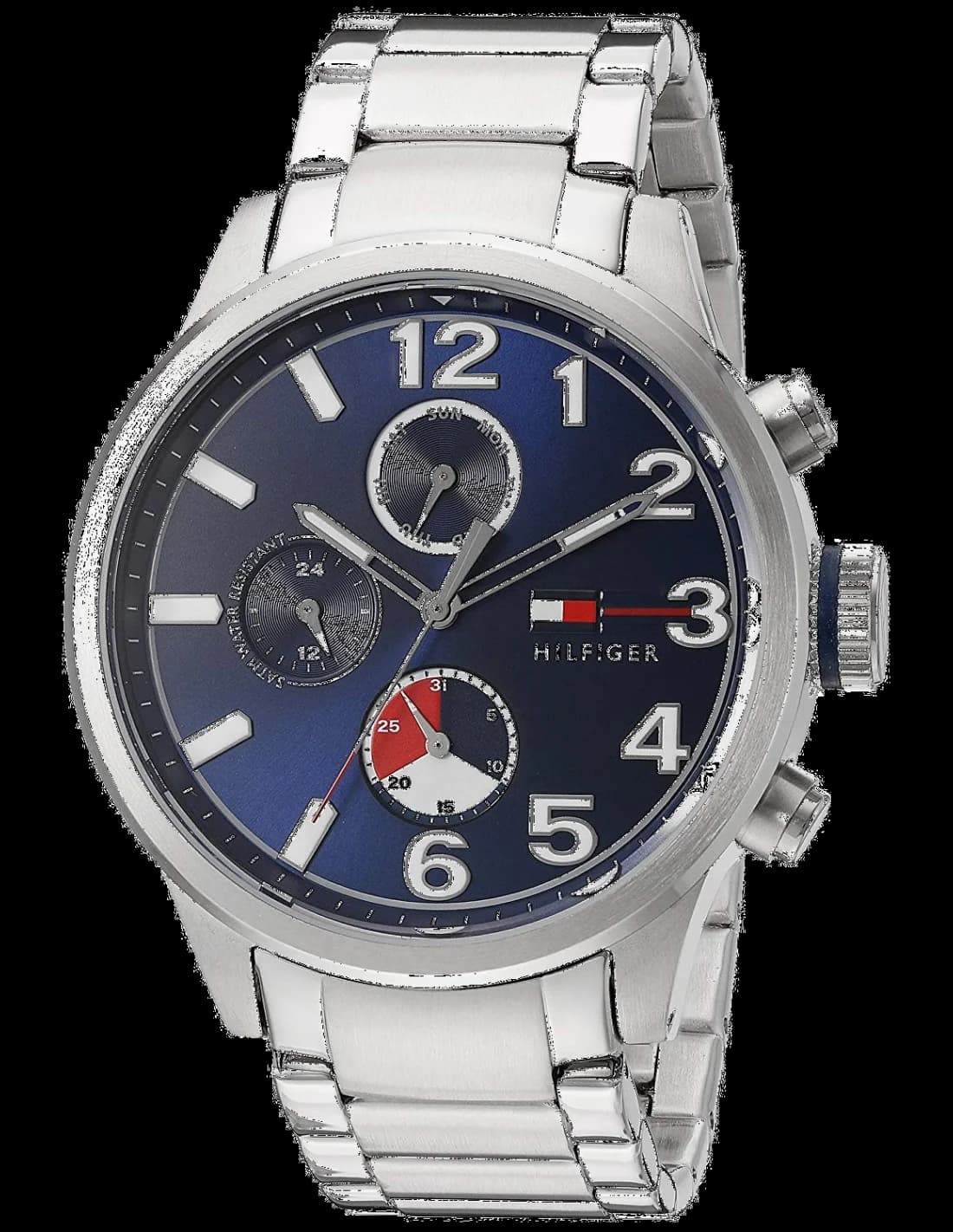 Montre Tommy Hilfiger 1791242 argentée sur cadran blanc nacré, style classique chic