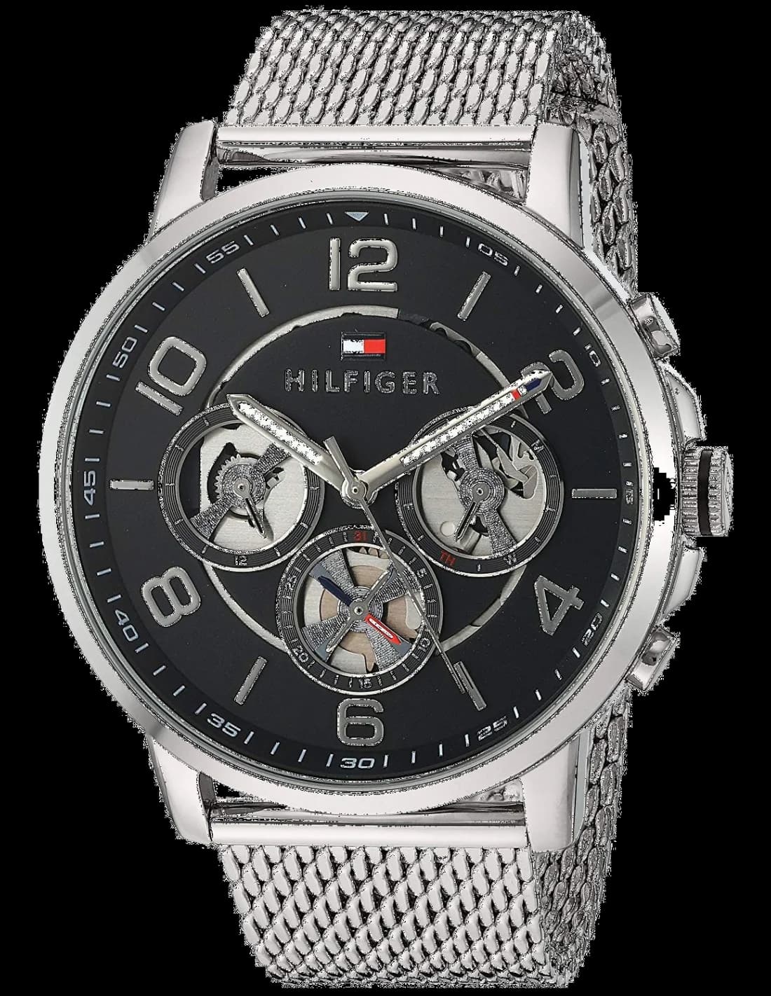 Montre Tommy Hilfiger 1791292 avec cadran bleu marine et acier poli, style classique et élégant