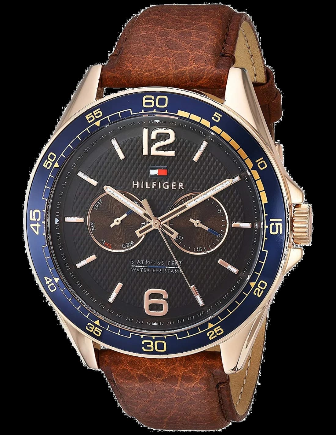 Montre Tommy Hilfiger 1791367 au cadran bleu soleil et index appliqués, style sport chic