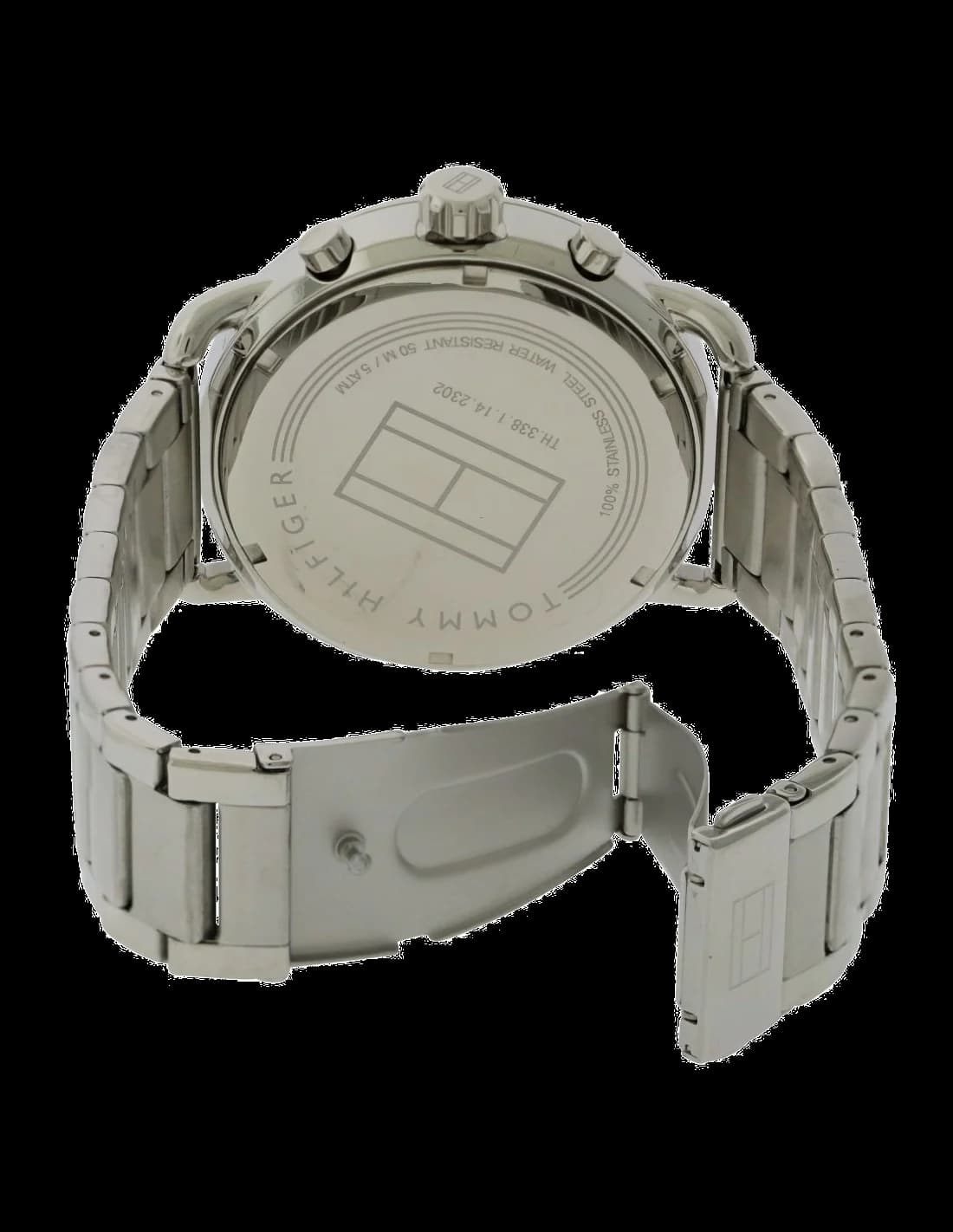 Boîtier Tommy Hilfiger 1791422 en acier inoxydable argenté, lunette lisse et verre minéral