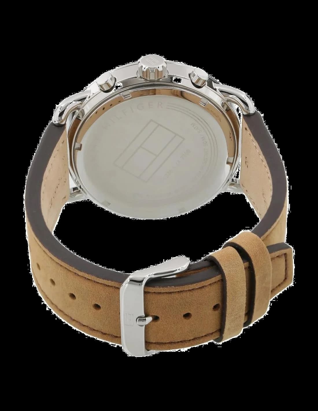 Cadran Tommy Hilfiger 1791424 avec cadran bleu soleillé, index appliqués et aiguilles dauphine, guichet date à 3h