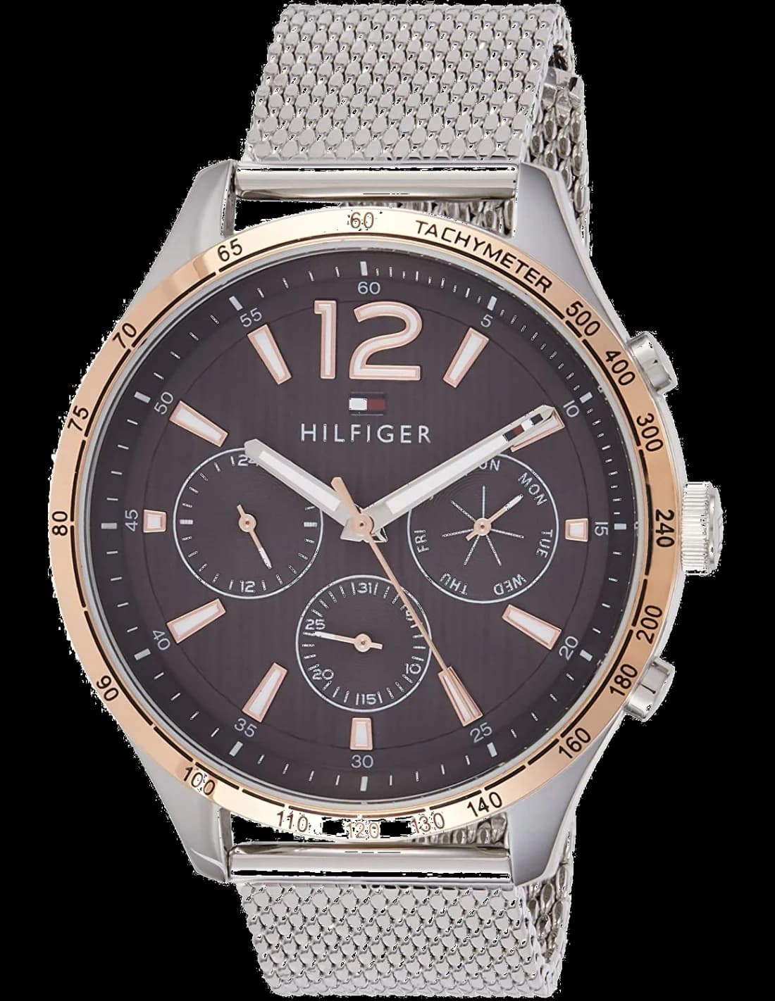 Montre Tommy Hilfiger 1791466 avec cadran blanc multi-fonctions et index arabes noirs, style classique sport