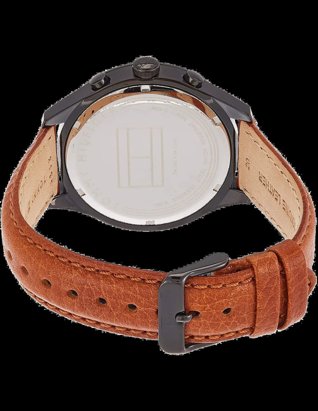 Cadran Tommy Hilfiger 1791470 avec cadran bleu soleillé, index bâtons et aiguilles argentées, date à 3h