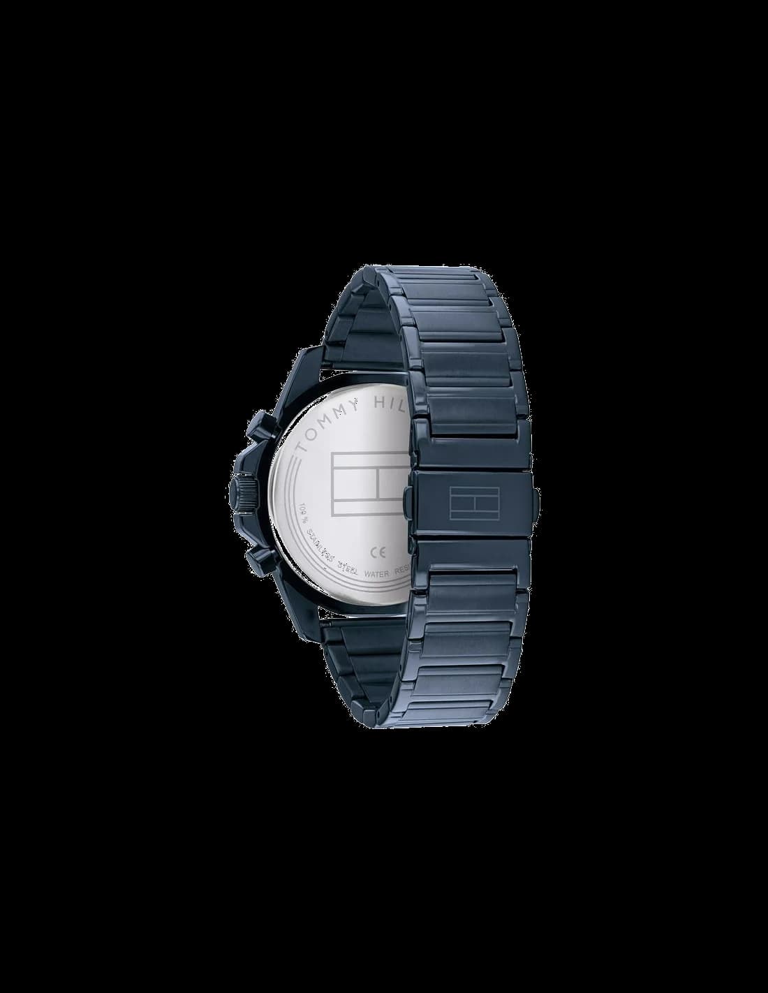 Cadran Tommy Hilfiger 1791560 avec index bâtons appliqués, aiguilles dauphine et date à 3h, finition soleillée