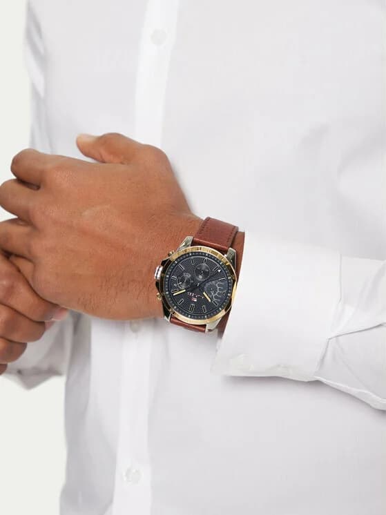 Montre Tommy Hilfiger 1791561 Decker avec bracelet en cuir marron vue 3