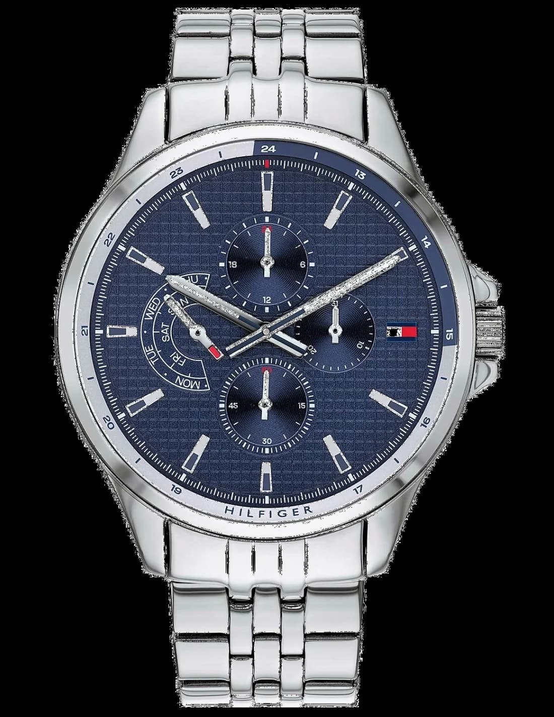 Montre Tommy Hilfiger 1791612 acier doré et cadran bleu soleil, style classique chic pour homme