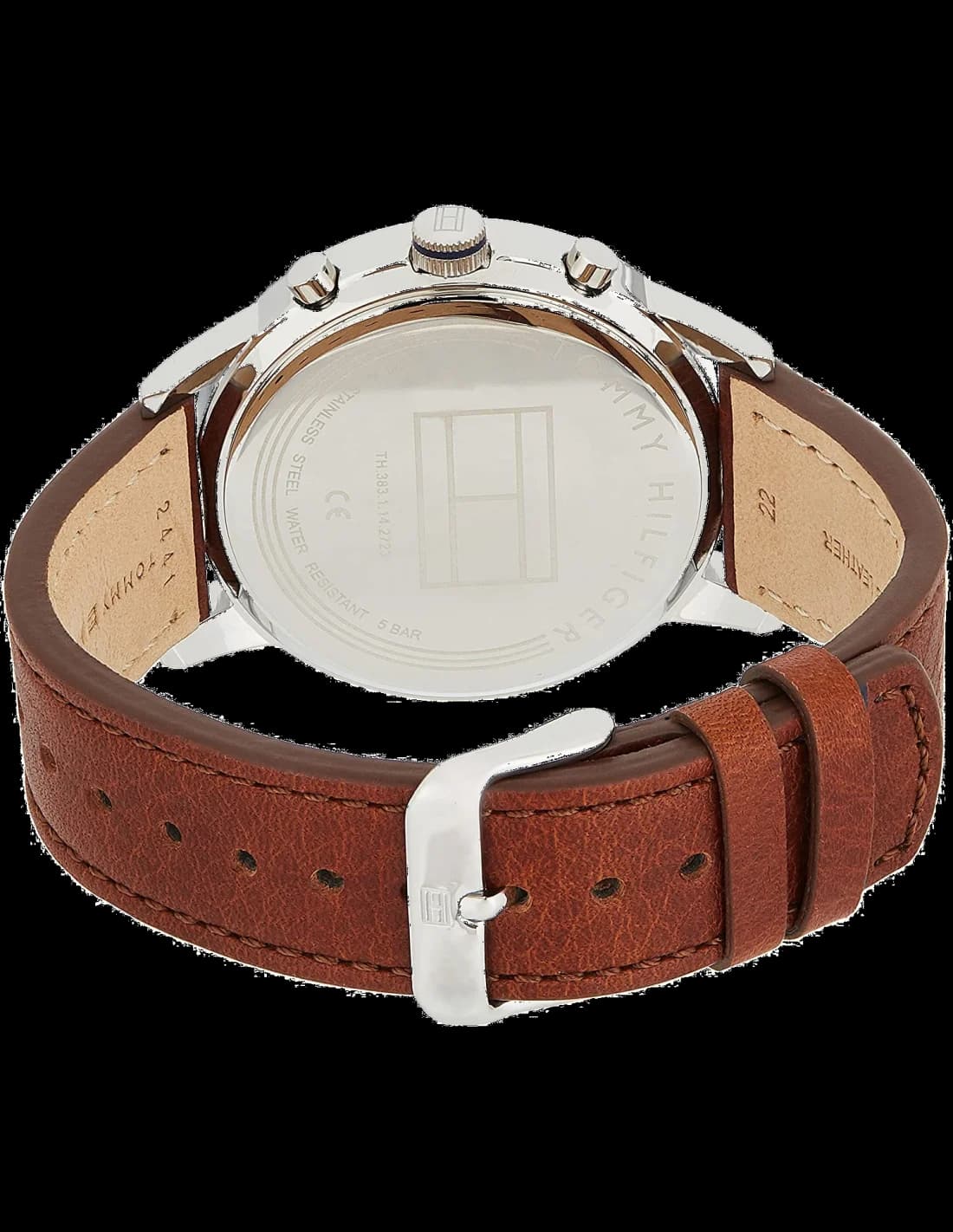 Cadran Tommy Hilfiger 1791629 avec index bâtons dorés, aiguilles dorées et date à 3h, lisibilité parfaite