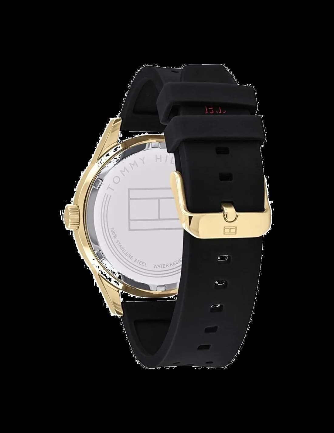 Cadran Tommy Hilfiger 1791636 affichant compteurs multifonctions (date, jour, 24h), index appliqués et aiguilles squelettes