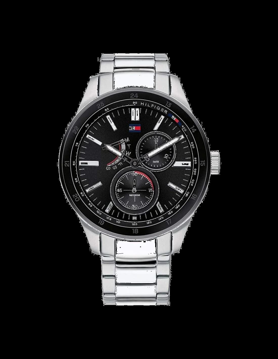 Montre Tommy Hilfiger 1791639 au cadran bleu soleil et bracelet cuir brun, style classique chic