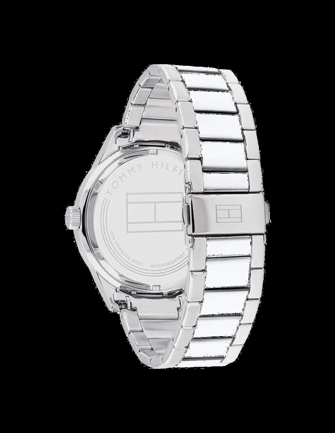 Bracelet Tommy Hilfiger 1791639 en cuir brun avec coutures contrastées et boucle ardillon argentée