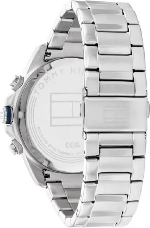 Bracelet Tommy Hilfiger 1792059 en acier bicolore argenté et doré, maillons polis et satinés, fermoir déployante