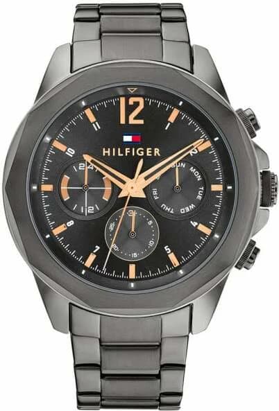 Montre Tommy Hilfiger 1792061 au cadran gris texturé et boîtier en acier, style classique moderne