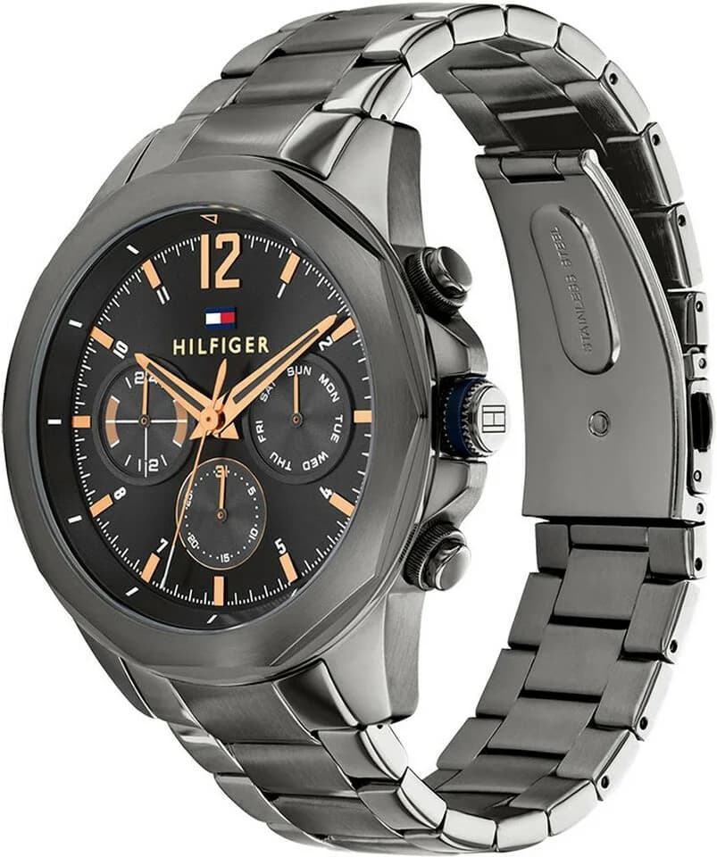 Cadran Tommy Hilfiger 1792061 avec index appliqués, aiguilles bâton et guichet date à 3h
