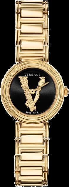 Montre Versace VET300121 - cadran blanc orné du motif Greca, aiguilles dorées, style élégant