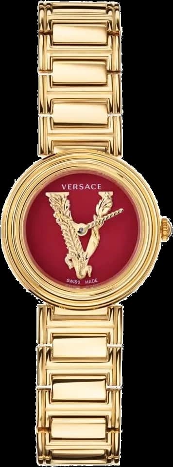 Montre Versace VET300321 avec cadran orn gris clair et finitions polies, style luxe contemporain