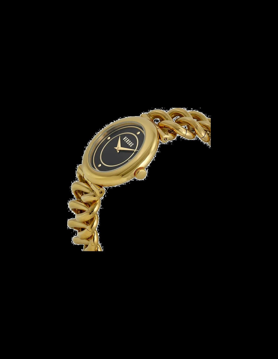 Cadran Versus by Versace SOE040014 orné d'index dorés et de fines aiguilles, sans date, design minimaliste