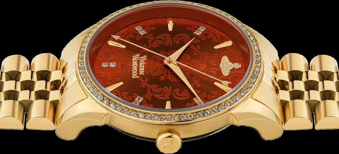 Bracelet Vivienne Westwood VV208RDGD en acier doré avec maillons fins et fermoir déployant, élégant et raffiné
