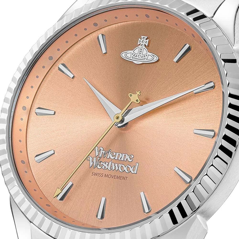 Bracelet Vivienne Westwood VV240PHSL en acier argenté à maillons, fermoir déployant signé, finition polie