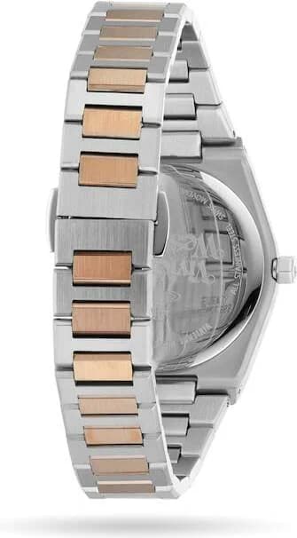 Cadran Vivienne Westwood VV244GYSR avec logo emblématique à 12h, aiguilles dorées et minuterie circulaire