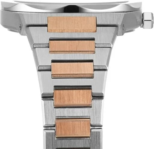 Bracelet Vivienne Westwood VV244GYSR en acier inoxydable bicolore or et argent, fermoir déployant ajustable