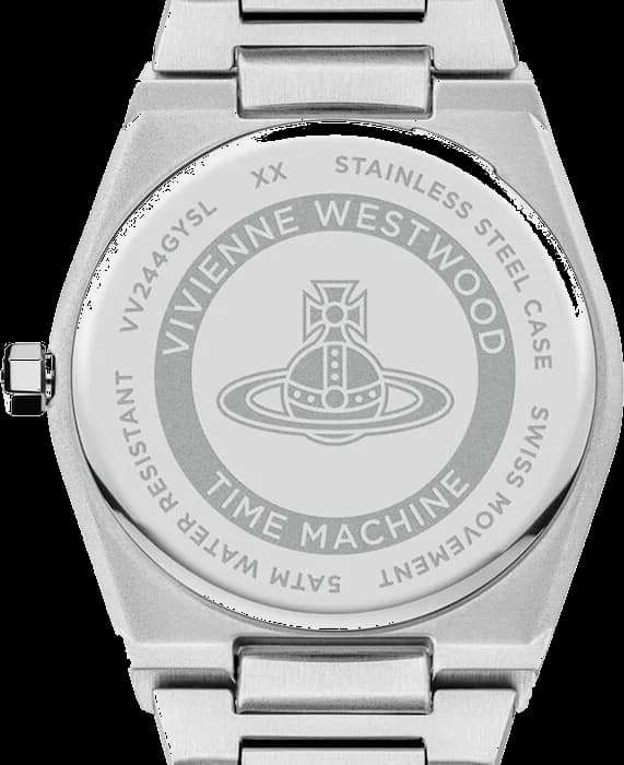Bracelet Vivienne Westwood VV244SLSL en acier argenté à mailles milanaises, finition lisse et boucle déployante sécurisée