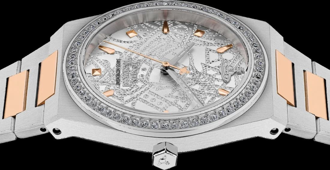 Bracelet Vivienne Westwood VV244WSSR bicolore acier et or, maillons alternés, fermoir déployante, finition brillante et raffinée