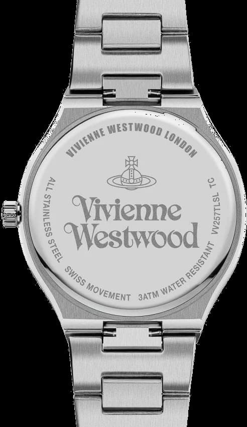 Montre Femme Vivienne Westwood Eltham VV257TLSL bracelet argent en acier cadran bleu vue 5