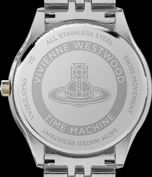 Bracelet Vivienne Westwood VV261BYSG bicolore acier inoxydable doré et argenté, maillons alternés, fermoir déployant sécurisé