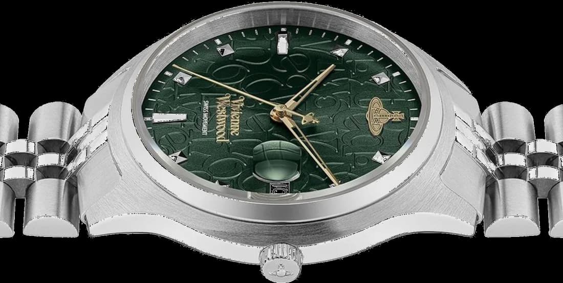 Bracelet Vivienne Westwood VV261GRSL en acier inoxydable à maillons polis, fermoir déployant sécurisé