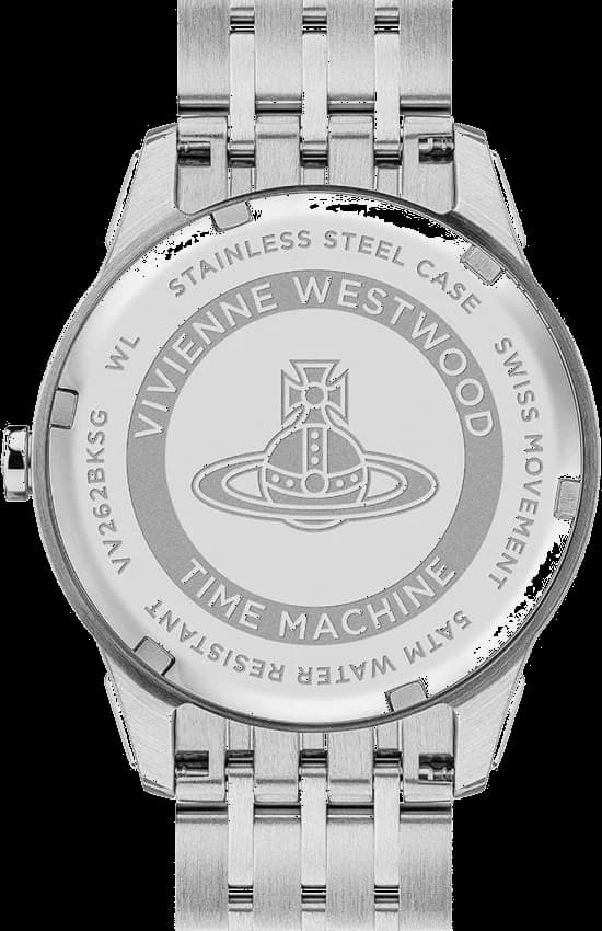 Boîtier Vivienne Westwood VV262BKSG rond en acier bicolore et verre minéral