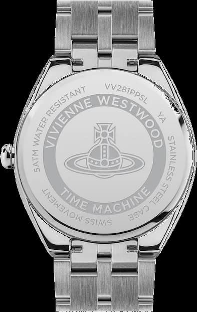 Bracelet Vivienne Westwood VV281PPSL argent en acier inoxydable, maillons fins et boucle déployante signée