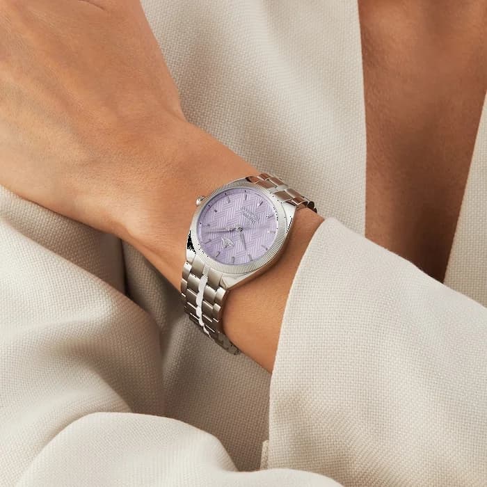 Montre Femme Vivienne Westwood The Mews VV281PPSL bracelet argent en acier cadran violet vue 6