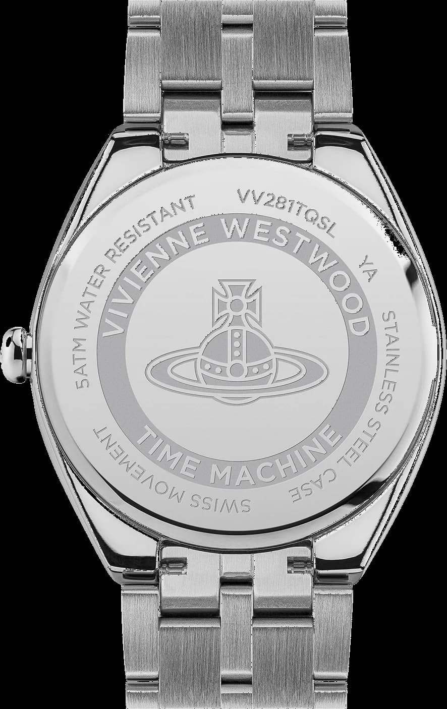 Bracelet Vivienne Westwood VV281TQSL en acier inoxydable argenté maillons milanais fermoir déployante