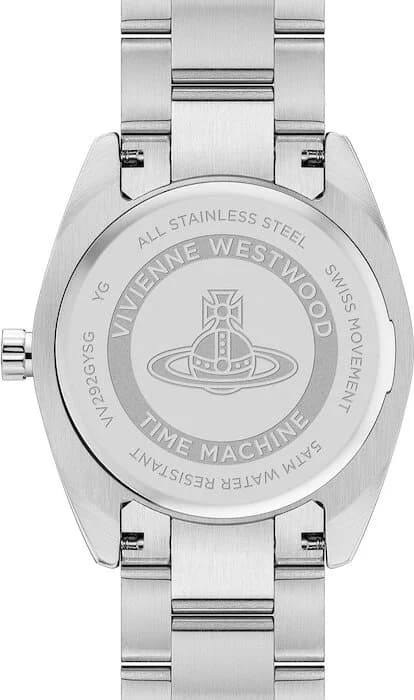 Cadran Vivienne Westwood VV292GYSG gris soleil avec index bâtons et aiguilles, logo orné