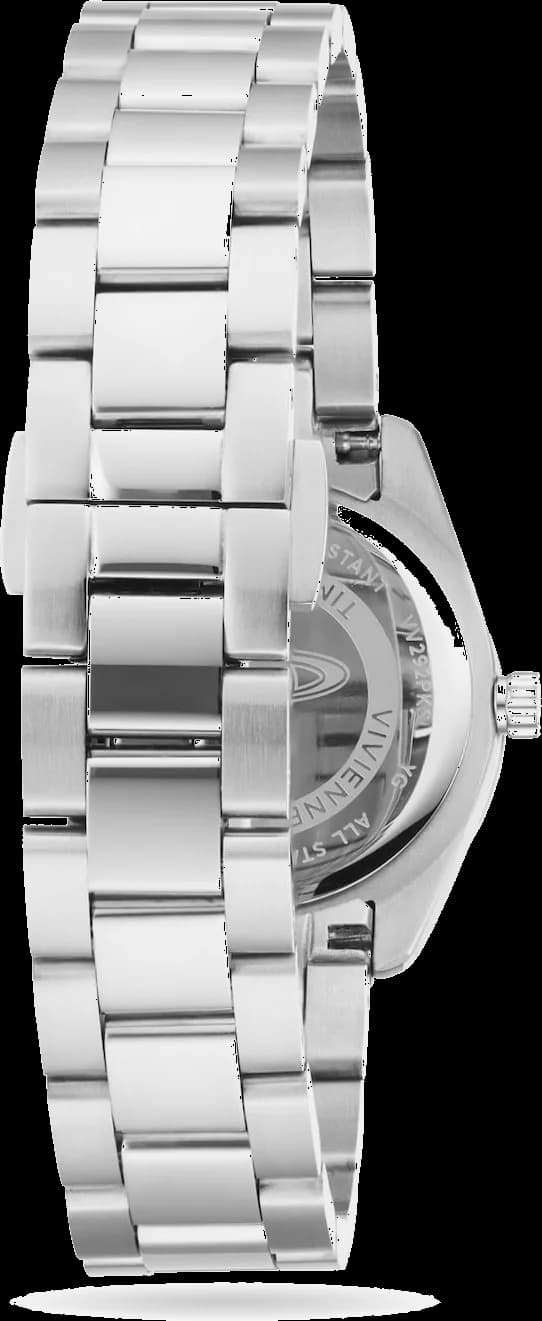 Cadran Vivienne Westwood VV292PKSL rose poudré aux index bâtons, aiguilles fines et signature orbite