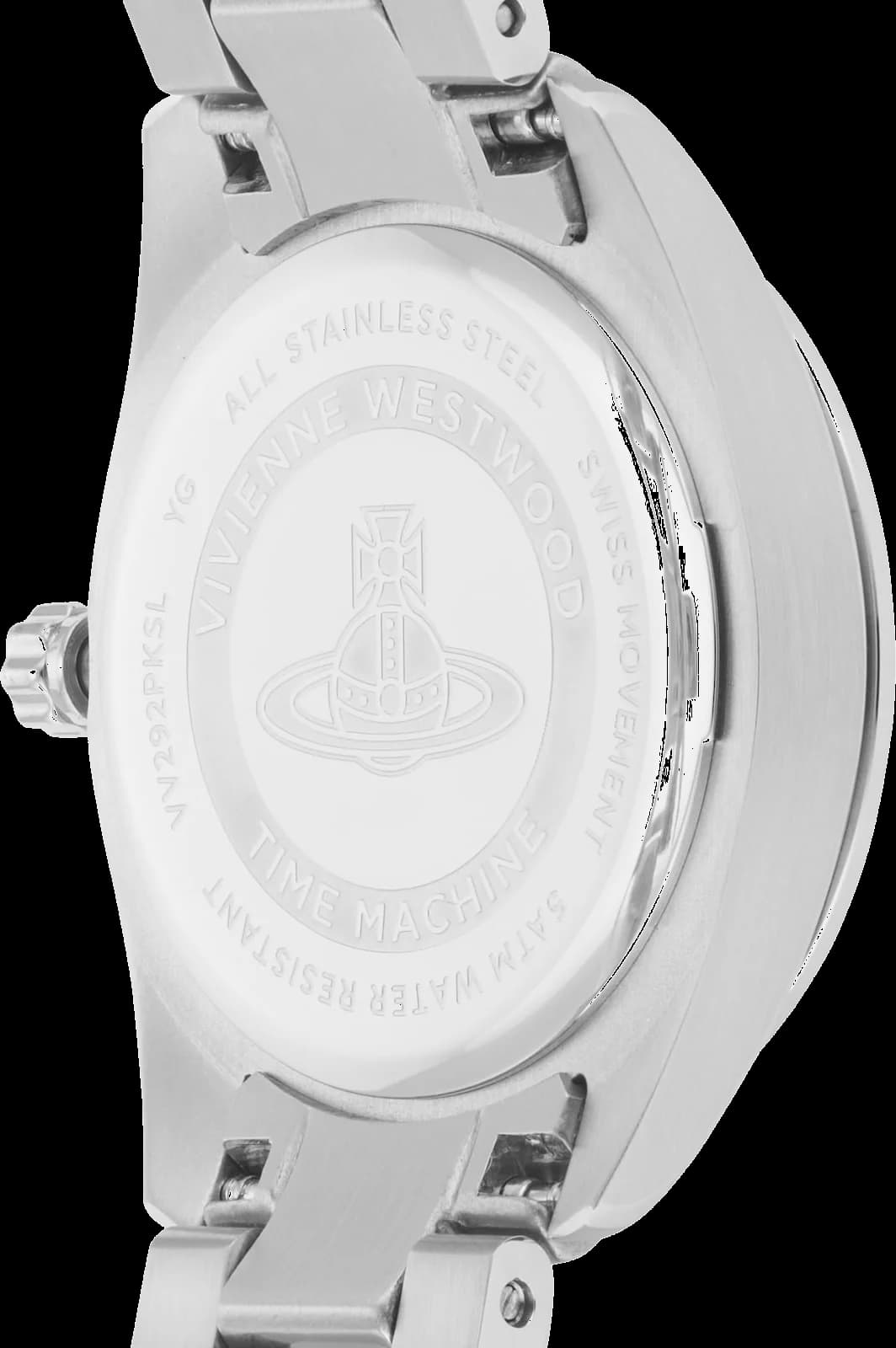 Bracelet Vivienne Westwood VV292PKSL en acier argenté à maillons, fermoir déployant, finition polie
