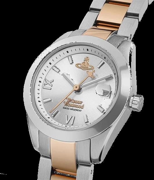 Bracelet Vivienne Westwood VV292SLSR bicolore acier et or, maillons alternés, fermoir déployant signé
