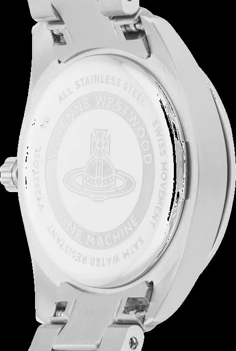 Bracelet Vivienne Westwood VV292TQSL en acier argenté avec maillons satinés et boucle déployante ajustable