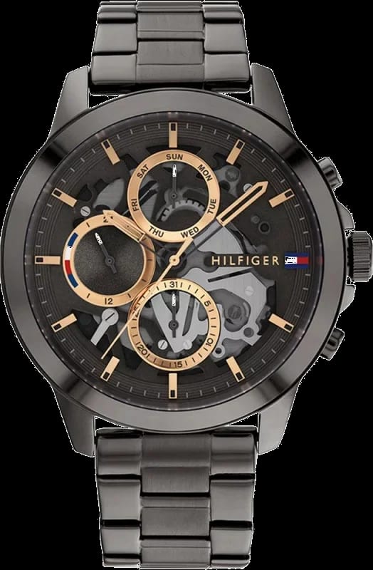 Tommy Hilfiger Montre Homme Tommy Hilfiger 1710479 Henry Squelette Anthracite