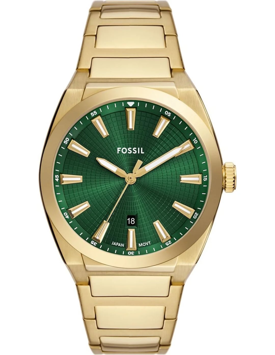 Fossil Montre Homme Fossil Everett FS6090 cadran vert bracelet acier