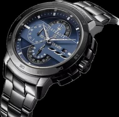 Montre homme Maserati R8873619001, cadran bleu, bracelet acier, design moderne